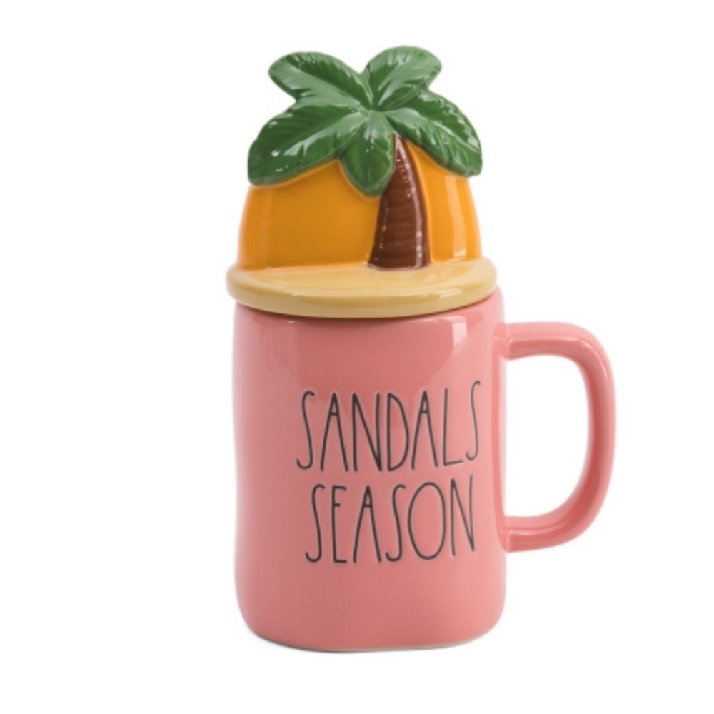 NWT Rae Dunn “Sandals Season” Lidded Figural Mug - Picture 1 of 1